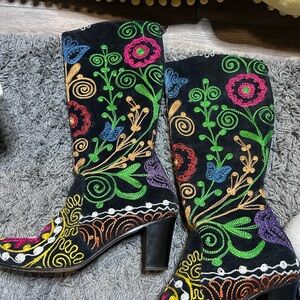 Artemis Design Co. embroidered floral boots.